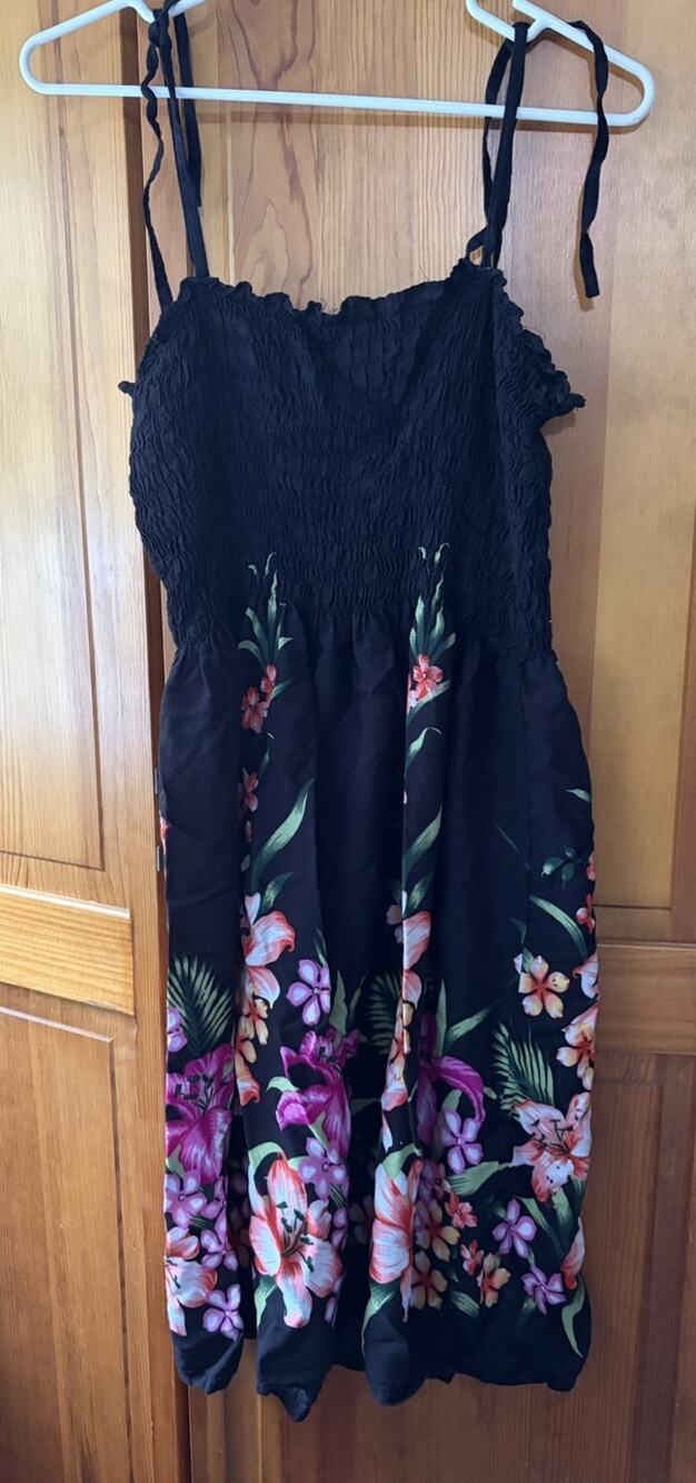 Hibiscus Collection Hawaiian Tube Dress Dark Floral One SIze Fits Most